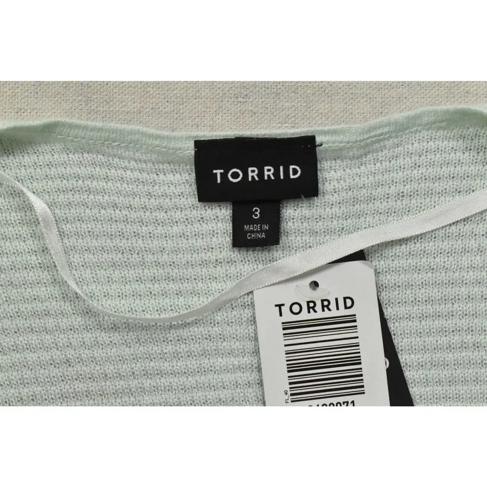 Torrid NWT Moonlight Jade Green Open Front Drape Cardigan Sweater Size 3 3X 22-2 - Picture 8 of 8